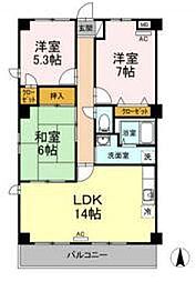 フィネス幸田C棟 3LDKの間取図画像