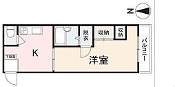 江郷第一ビル 1DKの間取図画像