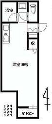 セイントグレース ワンルームの間取図画像