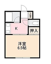 パラレル太田 1Kの間取図画像