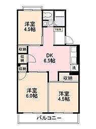 フラワーハイツ 3DKの間取図画像