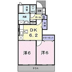 フォレスタ 2DKの間取図画像