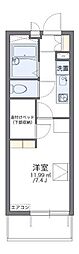 レオパレスサンサン木の実 1Kの間取図画像