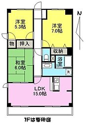 フィネス伏石 3LDKの間取図画像