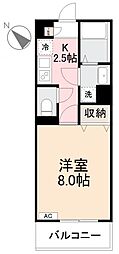 Eslead宮脇町 1Kの間取図画像