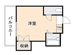 コート紙町10 1Kの間取図画像