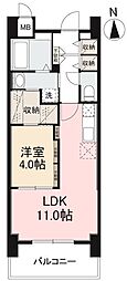 アルファレジデンス錦町 1LDKの間取図画像