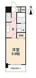 ASレジデンス錦町 1Kの間取図画像