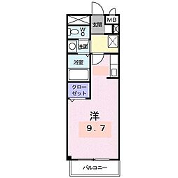 カリーノ・ハウスB ワンルームの間取図画像