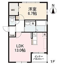 ウィズハイム朝日町 1LDKの間取図画像