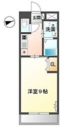 サンパレス東山崎 1Kの間取図画像