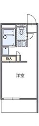 レオパレス栗林 1Kの間取図画像