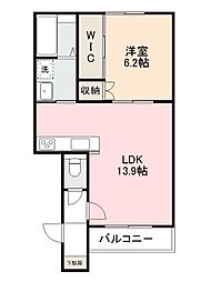 高松市瀬戸内町アパート 1LDKの間取図画像