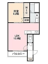高松市瀬戸内町アパート 1LDKの間取図画像