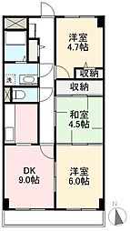 伏石パークアベニュー 3DKの間取図画像