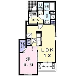 サン・ブリーゼ 1LDKの間取図画像