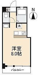 コリドールエスト ワンルームの間取図画像