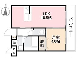 スミタスヴィラ瀬戸内東 1LDKの間取図画像