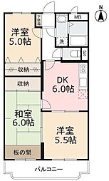 リッチアイランド1 3DKの間取図画像