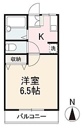 ハイム新天地 1Kの間取図画像
