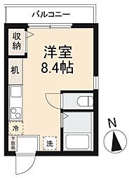 こぐまマンション多賀町 ワンルームの間取図画像