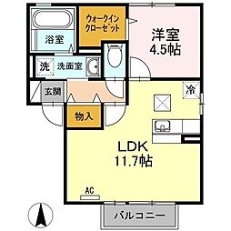 ルーチェD 1LDKの間取図画像