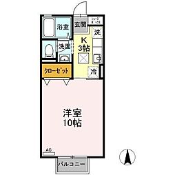 シャインポート屋島F 1Kの間取図画像