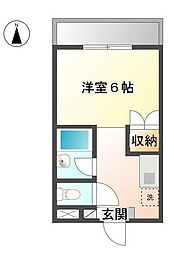 アーベイン三木パート1 1Kの間取図画像