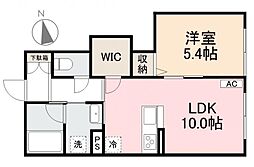 高松市伏石町アパート 1LDKの間取図画像
