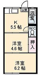 グレンズコテイジ 2Kの間取図画像