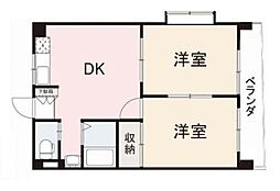 サンフレール 2DKの間取図画像