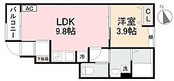 高松市太田下町アパート 1LDKの間取図画像