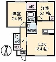 シャーメゾンＹＡＹＯＩ　Ａ棟 101 ｜ 香川県高松市中間町725番地1（賃貸アパート2LDK・1階・58.27㎡） その2