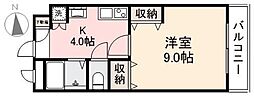 ユーポート三条 1Kの間取図画像