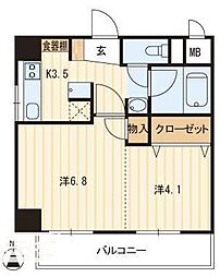 アヴニール若宮 2Kの間取図画像