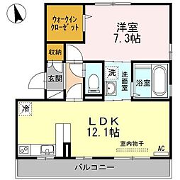 ハイツ田中3 1LDKの間取図画像