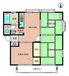 サンライズ太田 3DKの間取図画像