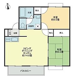 フォブール吉峰A 2LDKの間取図画像