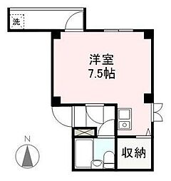 アディオ21 ワンルームの間取図画像