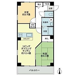 フォブールタウン成合C 2LDKの間取図画像