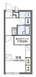 レオパレス大町 1Kの間取図画像