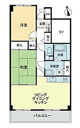 スカール明日香 3階2LDKの間取り
