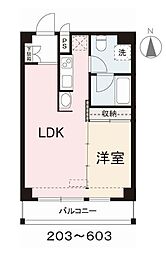 コリドールベルエア 3階1LDKの間取り