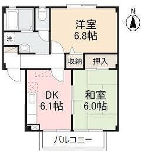 フォブール植原IIＡ・Ｃ A202｜香川県高松市鬼無町是竹(賃貸アパート2DK・2階・44.71㎡)の写真 その2