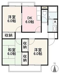 グランコートK・B 3DKの間取図画像