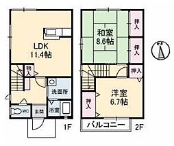 ペアハウス多田 1階2LDKの間取り