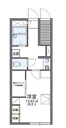 レオパレスルミエール2 1Kの間取図画像