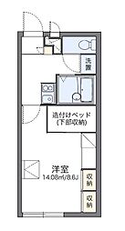 レオパレス大町 1Kの間取図画像