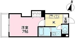みおつくし城北 1階1Kの間取り