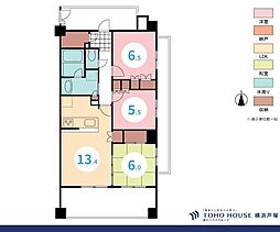 フィスナレジデンスセンター南 3LDKの間取図画像